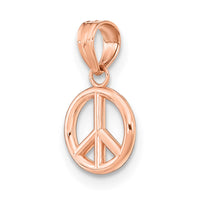 14K Rose Gold 3-D Peace Symbol Charm