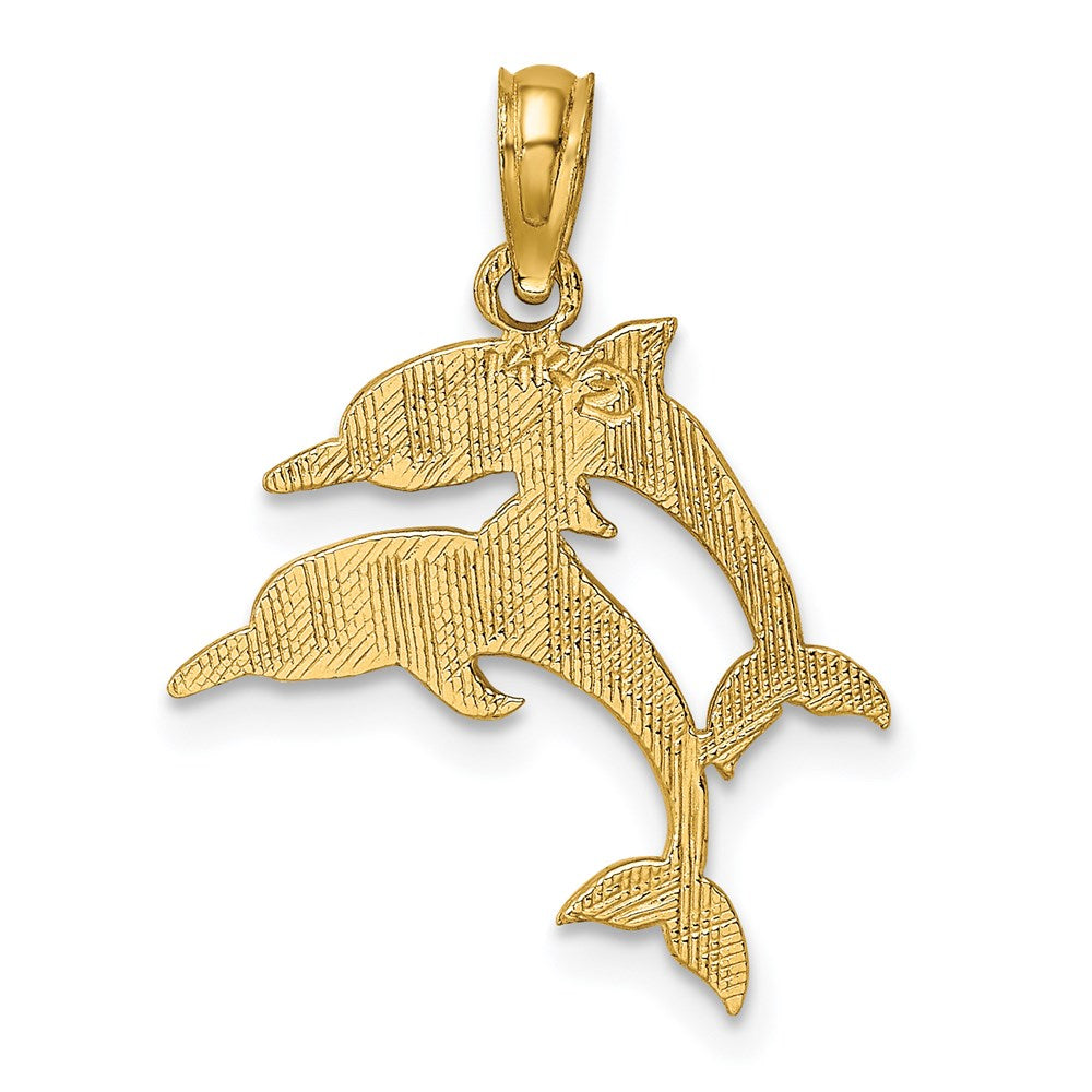 14K Double Dolphins Charm 4