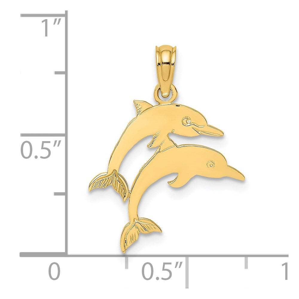 14K Double Dolphins Charm 3