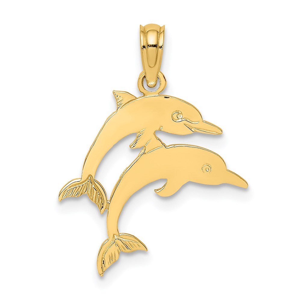 14K Double Dolphins Charm 1