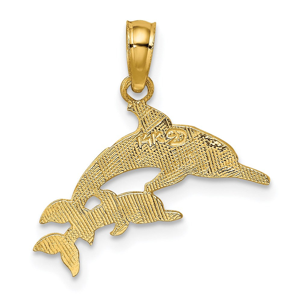 14K Mother and Calf Dolphin Charm 4