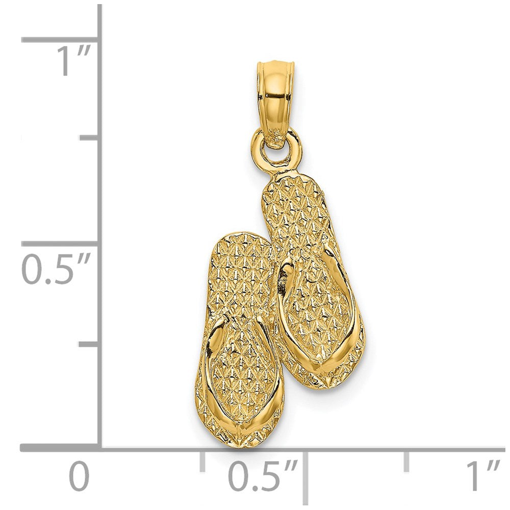 14K ANTIGUA, W.I. Double Flip-Flop Charm