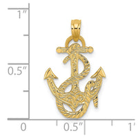 14K Polished Anchor and Rope Charm