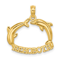 14K Polished REHOBOTH w/ Jumping Dolphins Charm 1