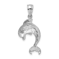 14K White Gold Polished Jumping Dolphin Charm 4