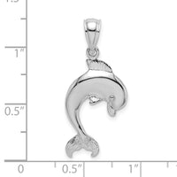 14K White Gold Polished Jumping Dolphin Charm 3
