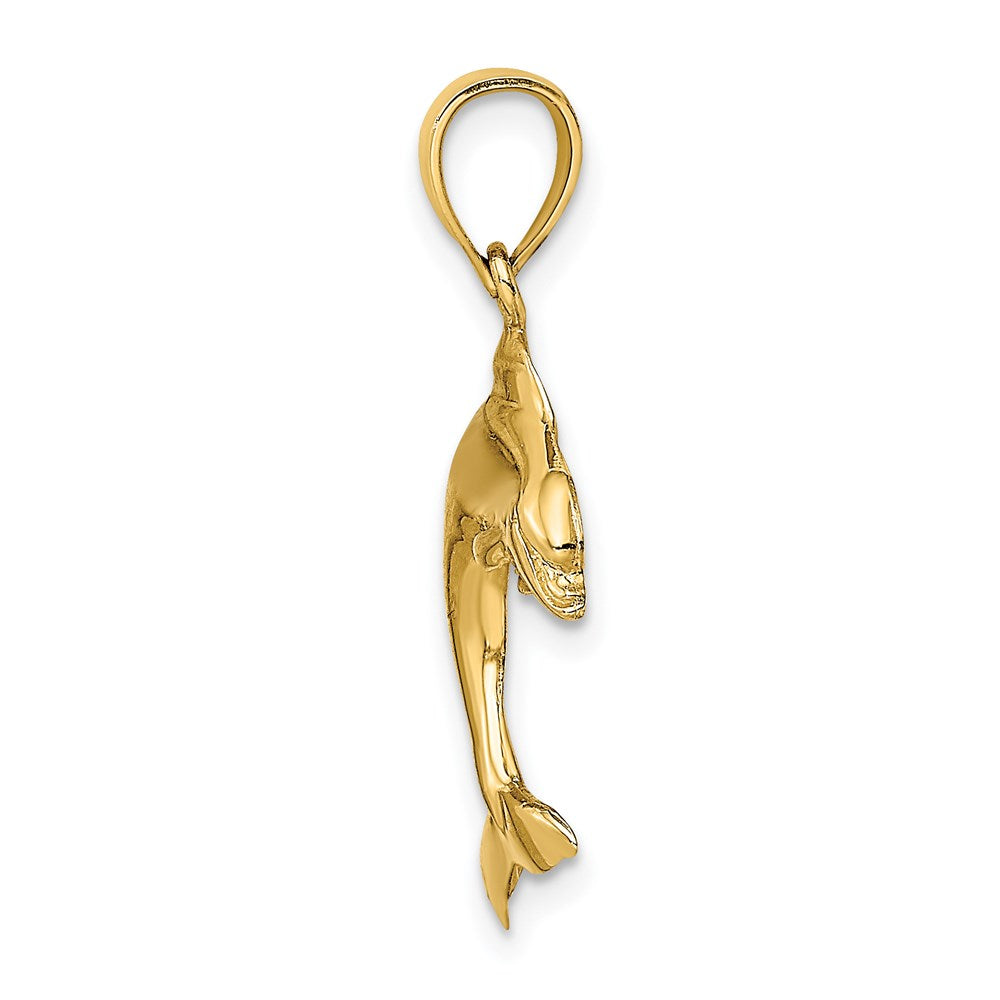 14K 2-D Polished Dolphin Jumping Charm 2