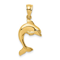 14K 2-D Polished Dolphin Jumping Charm 1