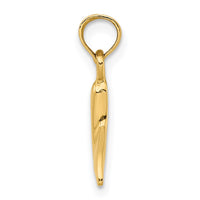 14K Polished Small Whale Tail Charm 2