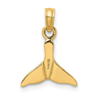14K Polished Small Whale Tail Charm 4