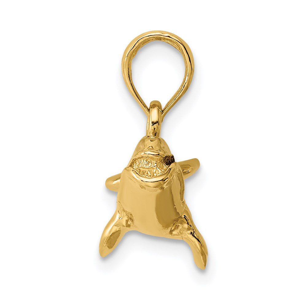 14K 3-D Polished Bowhead Whale Charm 2
