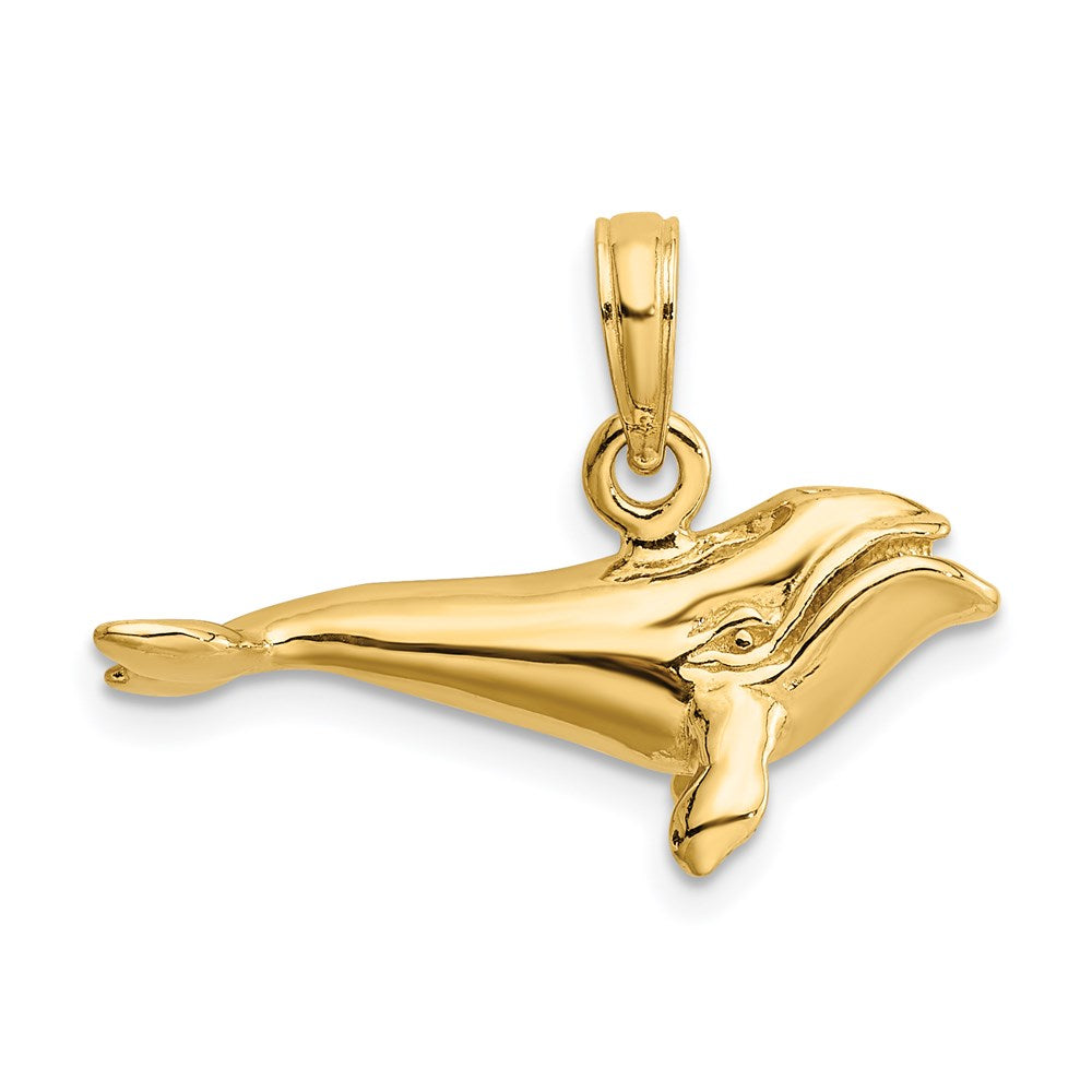 14K 3-D Polished Bowhead Whale Charm 3