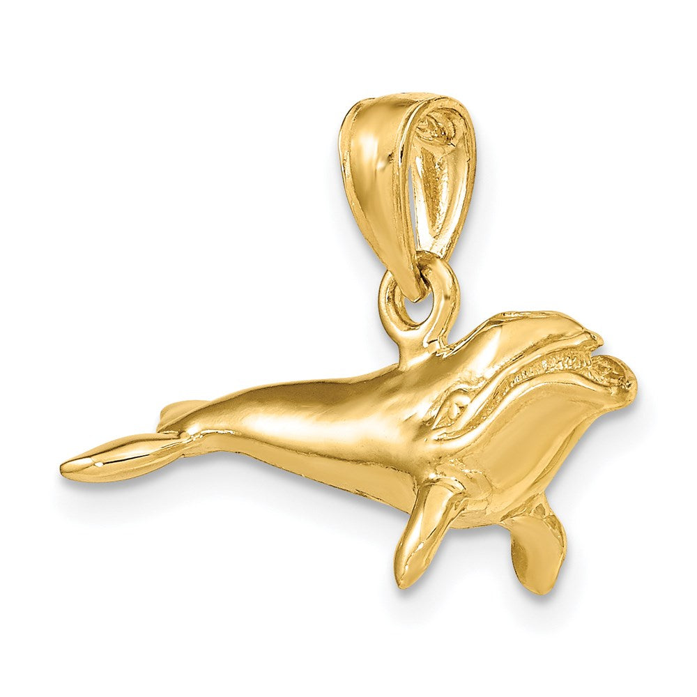 14K 3-D Polished Bowhead Whale Charm 4