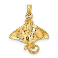 14K Textured Spotted Eagle Ray Charm 4
