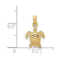 14K 3-D Mini Sea Turtle Charm 3