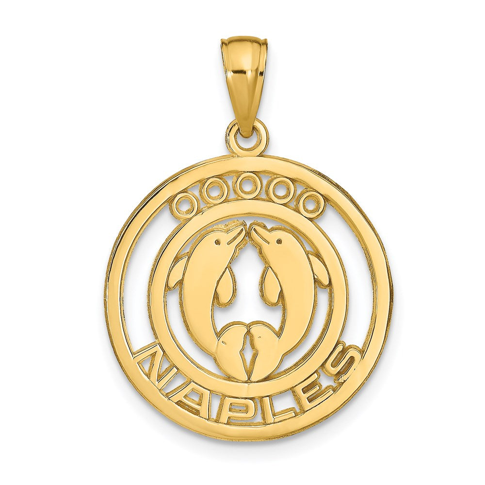 14k NAPLES Dolphins Pendant 1