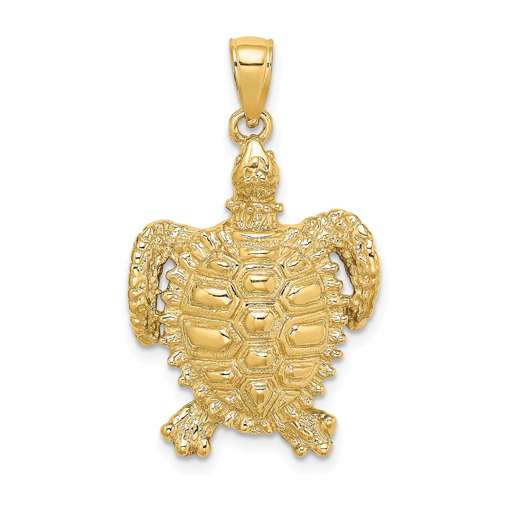 14K Sea Turtle with Spiny Shell Charm 1
