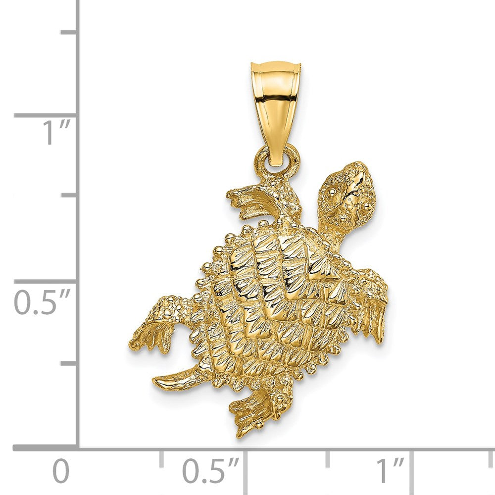 14K Sea Turtle with Tail Charm 3