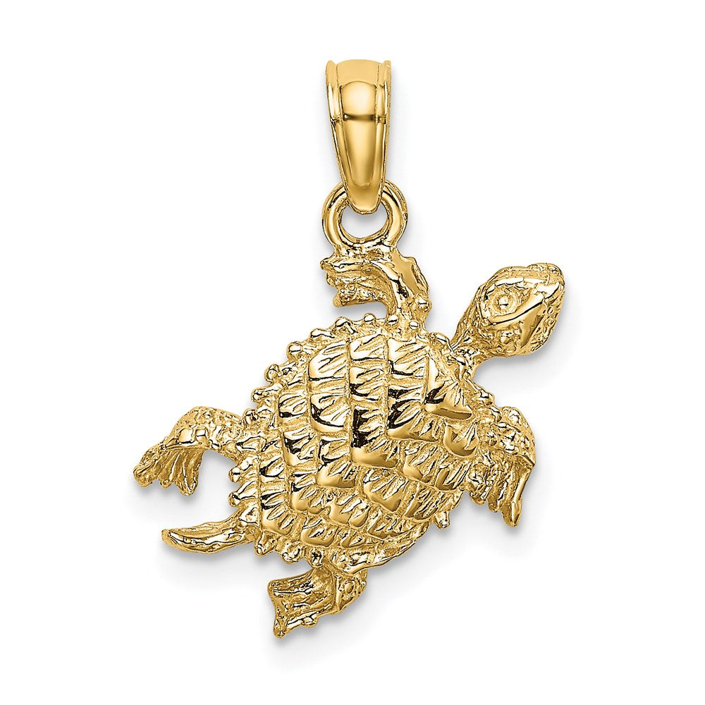 14K Sea Turtle with Tail Charm 1