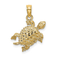 14K Sea Turtle with Tail Charm 1
