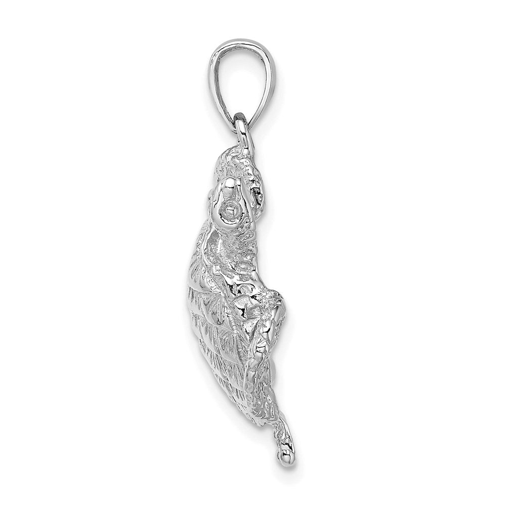 14K White Gold Textured Sea Turtle Charm 2