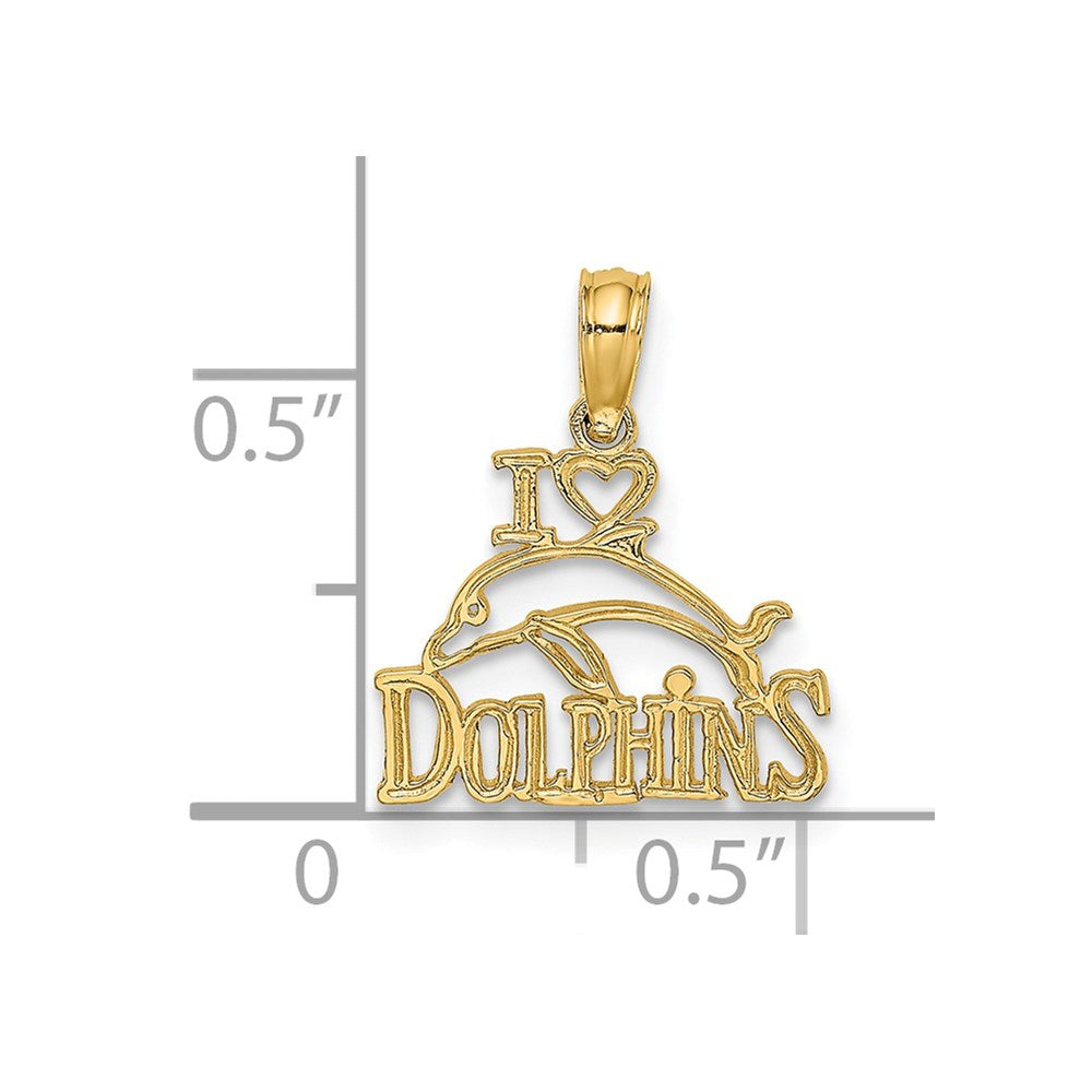 14K I HEART DOLPHINS w/ Dolphin Charm 3