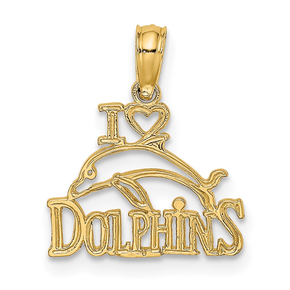 14K I HEART DOLPHINS w/ Dolphin Charm 1
