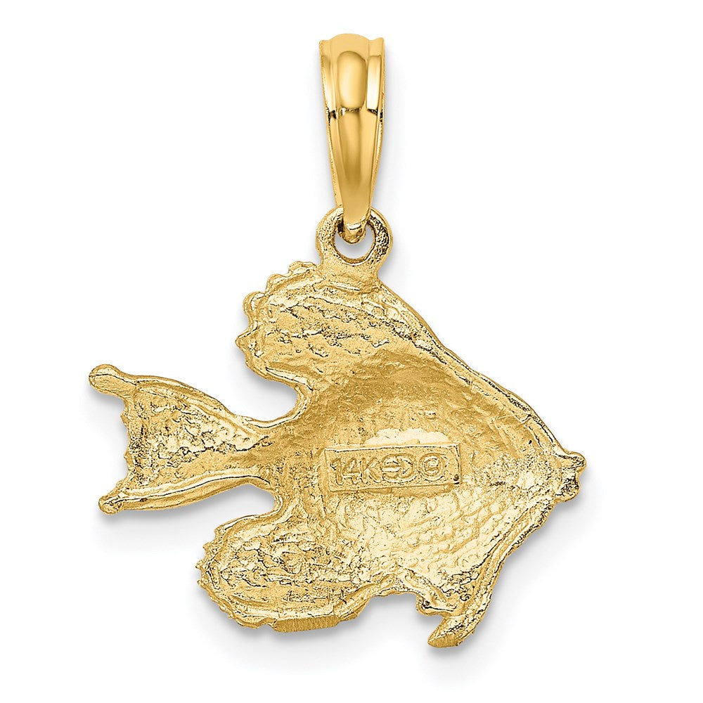 14K Polished  Engraved Fish Charm 4
