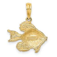 14K Polished  Engraved Fish Charm 4