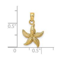 14K Textured Starfish Charm 3