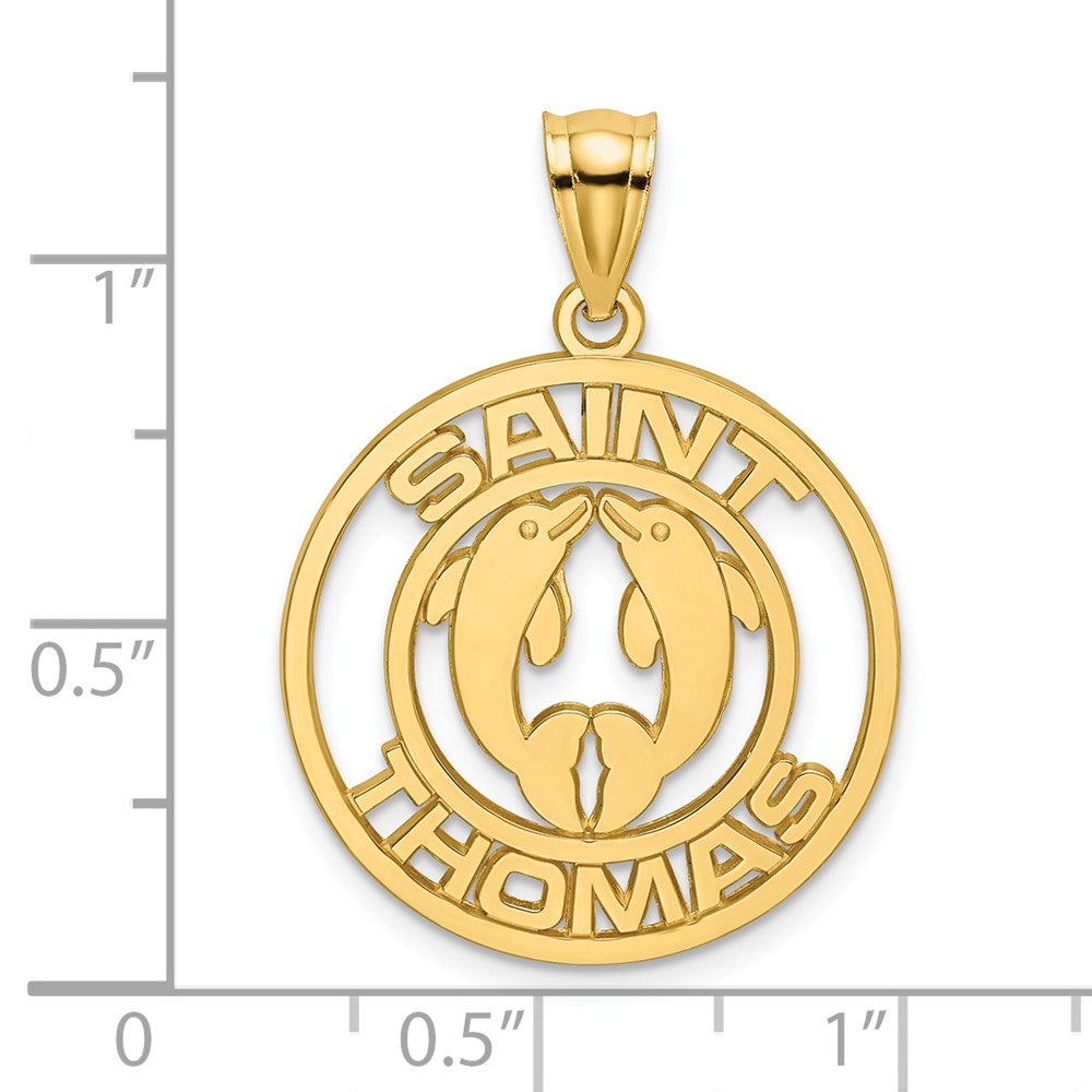 14K SAINT THOMAS w/ Dolphins Charm 3