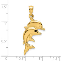14K 2-D Polished Double Dolphins Charm 3