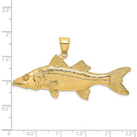 14K 3-D Snook Fish Charm 3