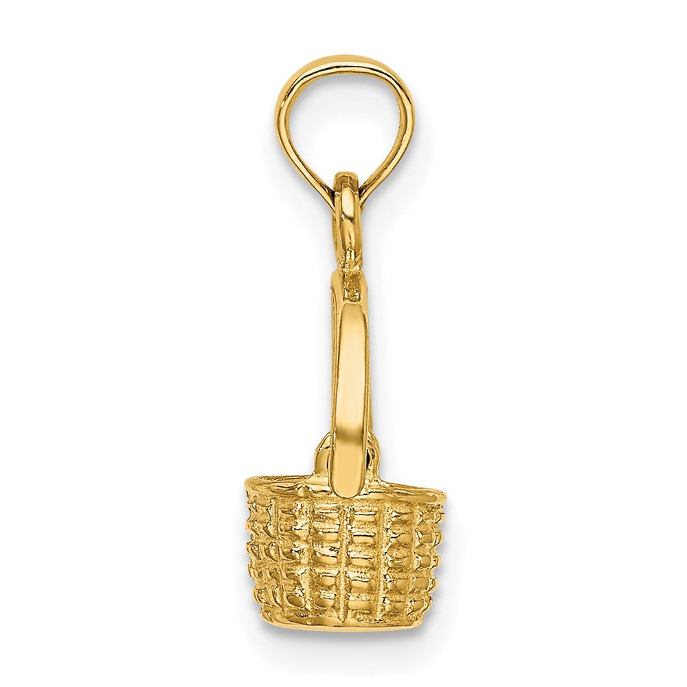 14K 3-D Moveable Handle Basket Charm