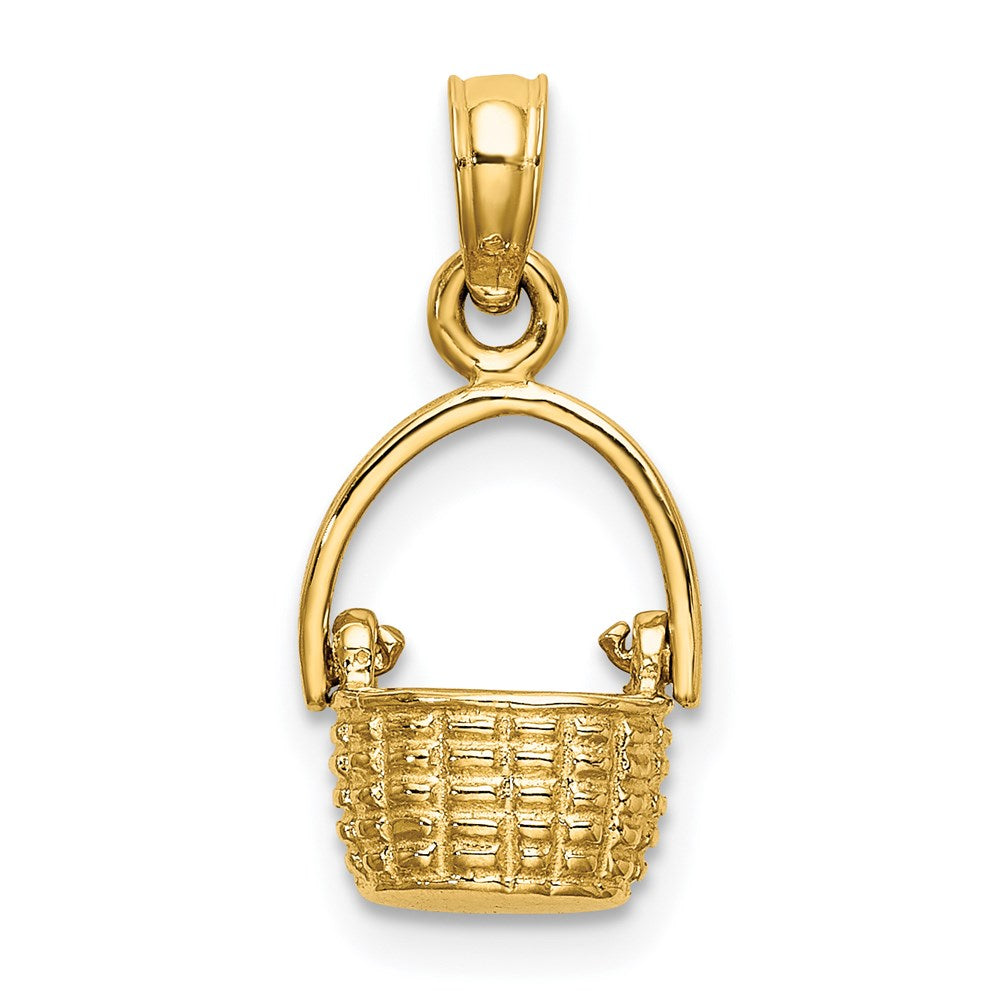 14K 3-D Moveable Handle Basket Charm