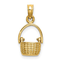 14K 3-D Moveable Handle Basket Charm