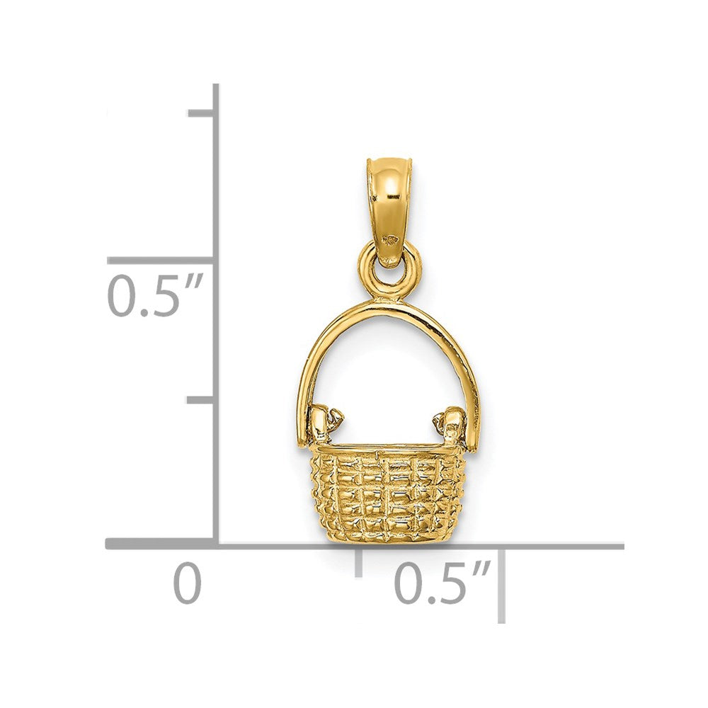14K 3-D Moveable Handle Basket Charm
