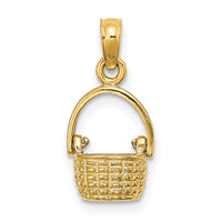 14K 3-D Moveable Handle Basket Charm