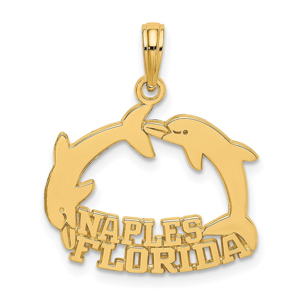 14K NAPLES FLORIDA Jumping Dolphins Charm 1