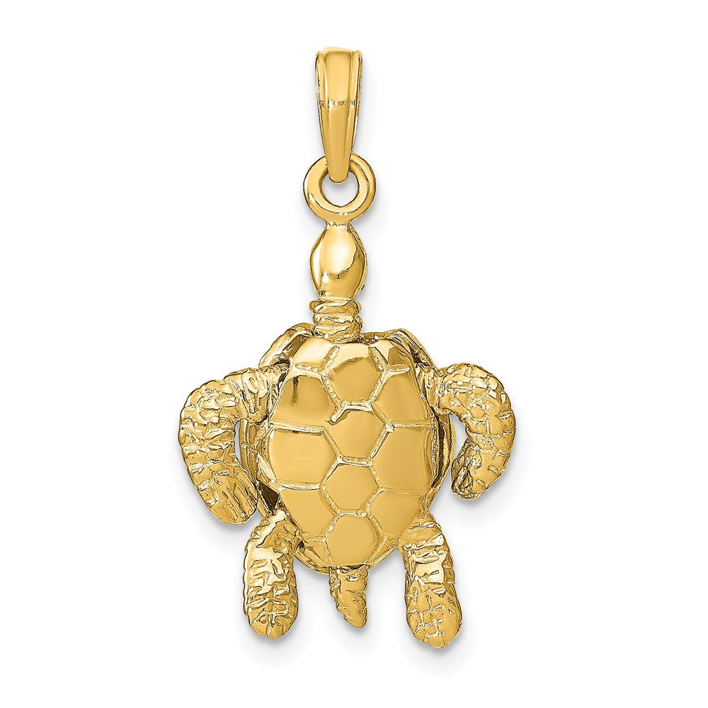 14K 3-D Sea Turtle with Moveable Head and Legs Charm
