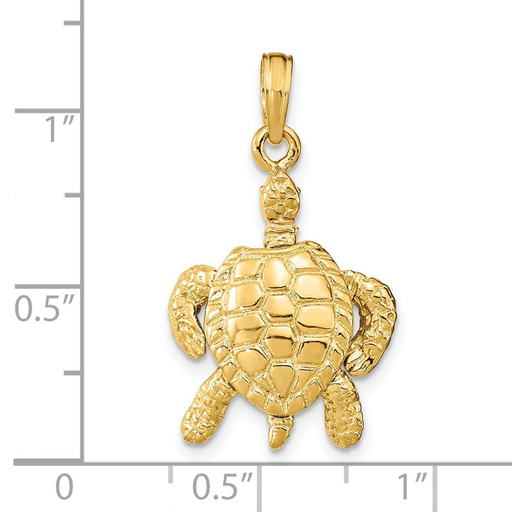 14K 3-D Sea Turtle with Moveable Head and Legs Charm