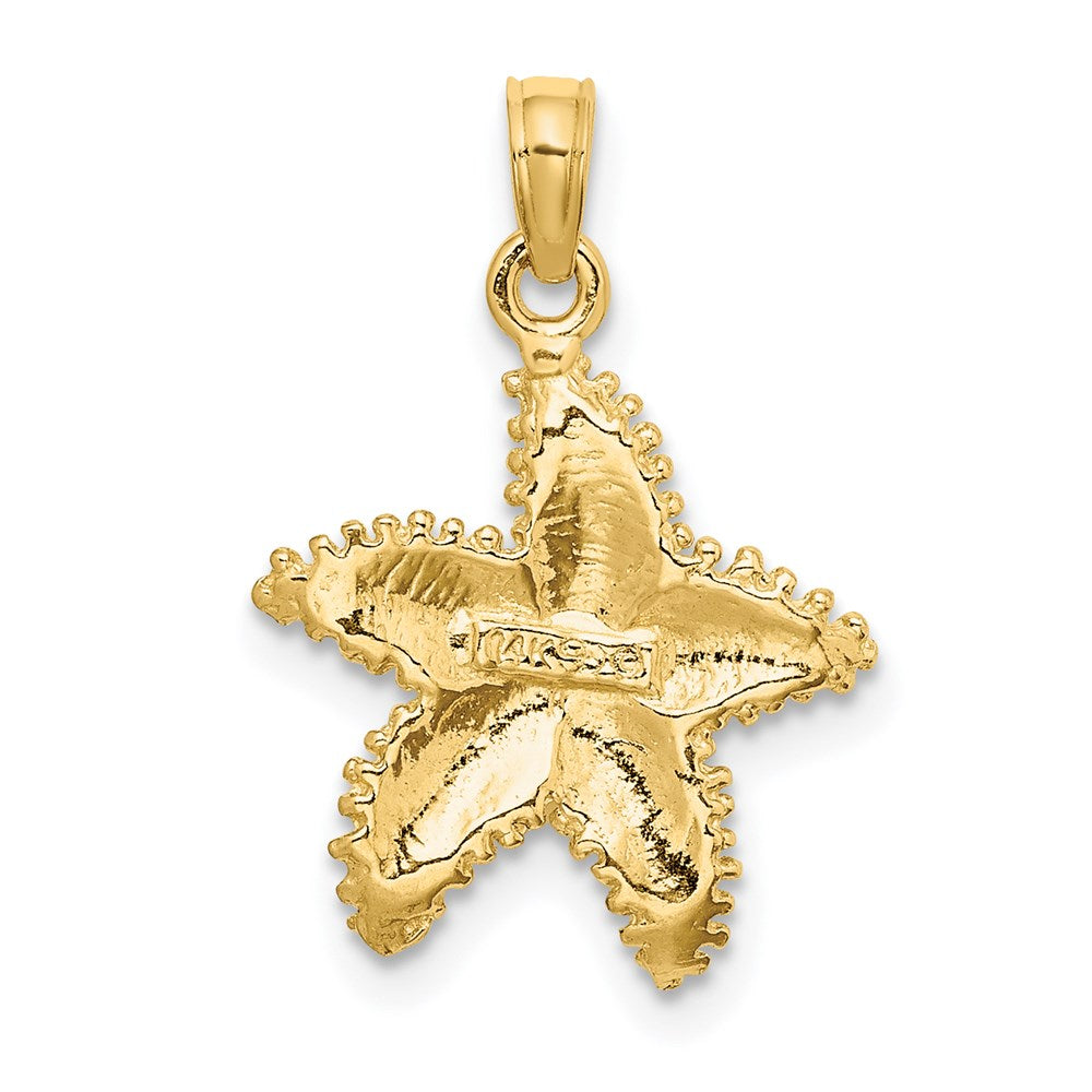 14K Beaded Textured Starfish Charm 4