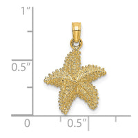 14K Beaded Textured Starfish Charm 3