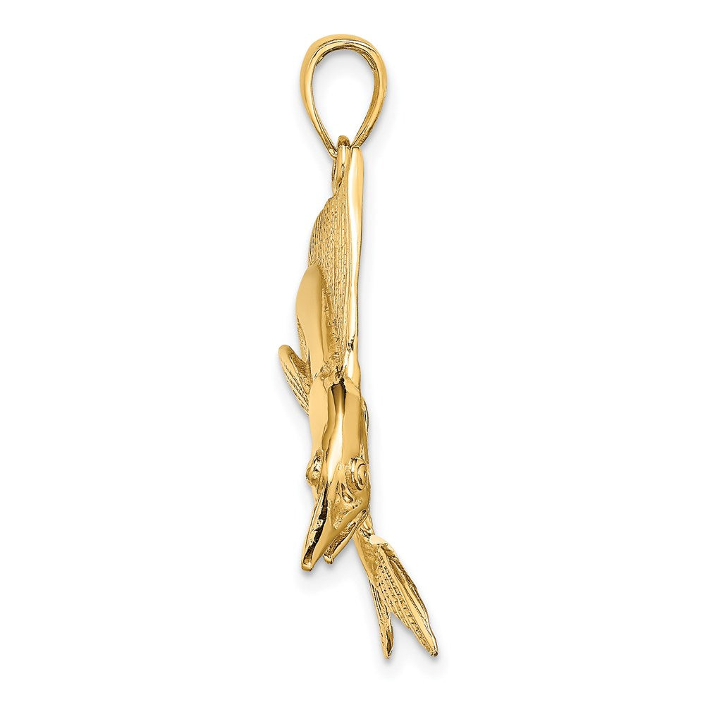 14K 2-D Polished / Satin STRIPED MARLIN Charm 2