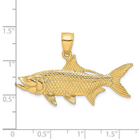14K 3-D Textured Oxeye Tarpon Fish Charm 3