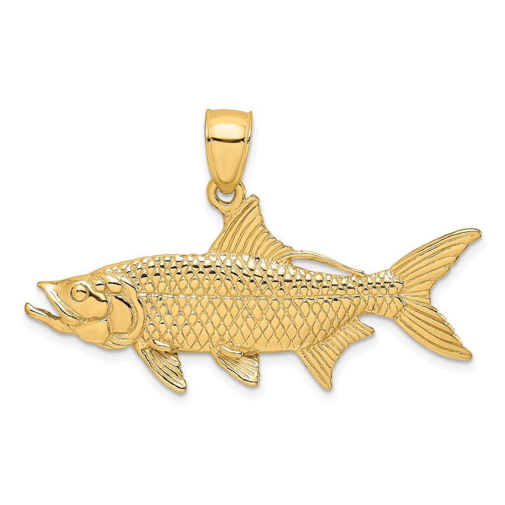 14K 3-D Textured Oxeye Tarpon Fish Charm 1