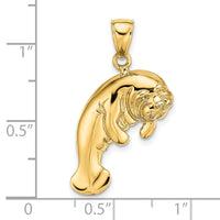 14K 2-D Polished Manatee Charm 3