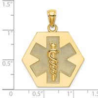 14K Textured Back Caduceus Medical Disc