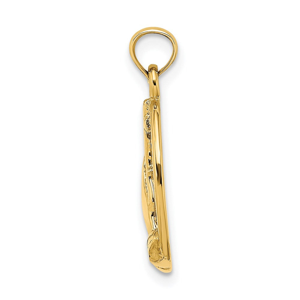 14K Praying Hands and Cross In Oval Charm