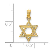 14K Engraved Star Of David Charm